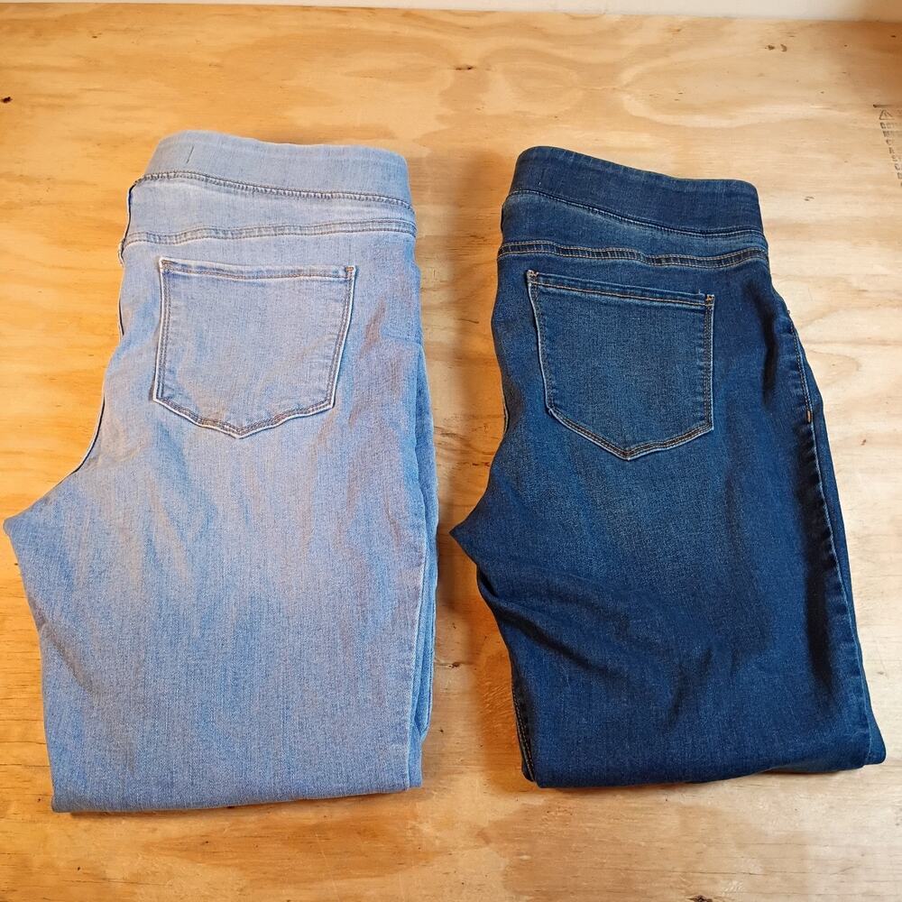 Lot 2 Old Navy Womens 14 & 14S Short Rockstar Jeggings High Rise Stretch Denim